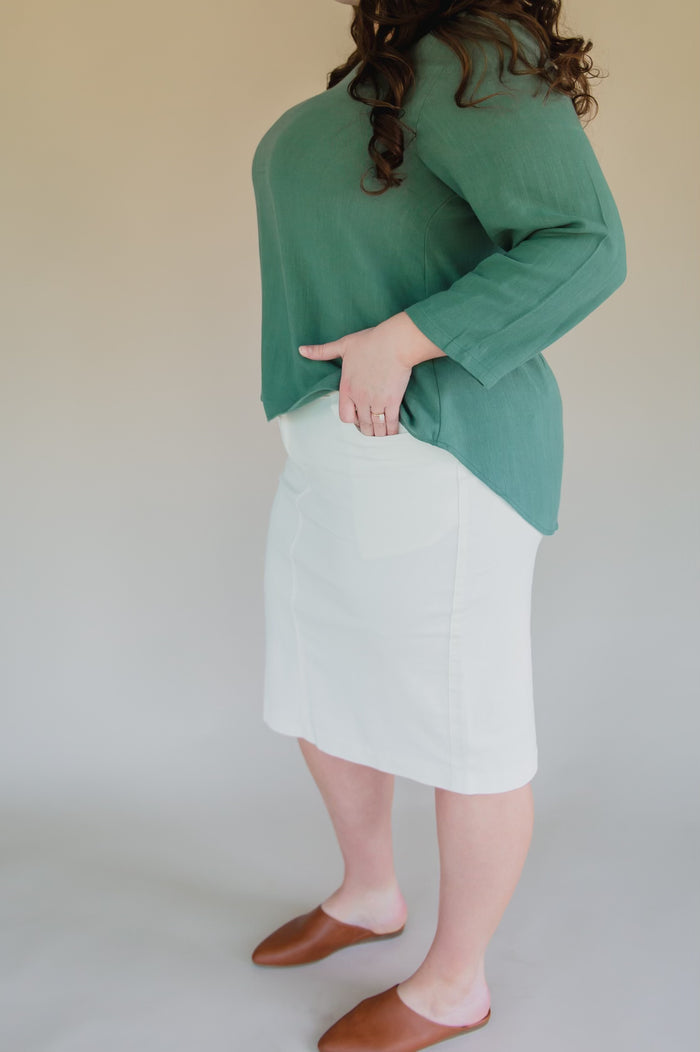Sublime Linen Blend Top - Sage - Final Sale