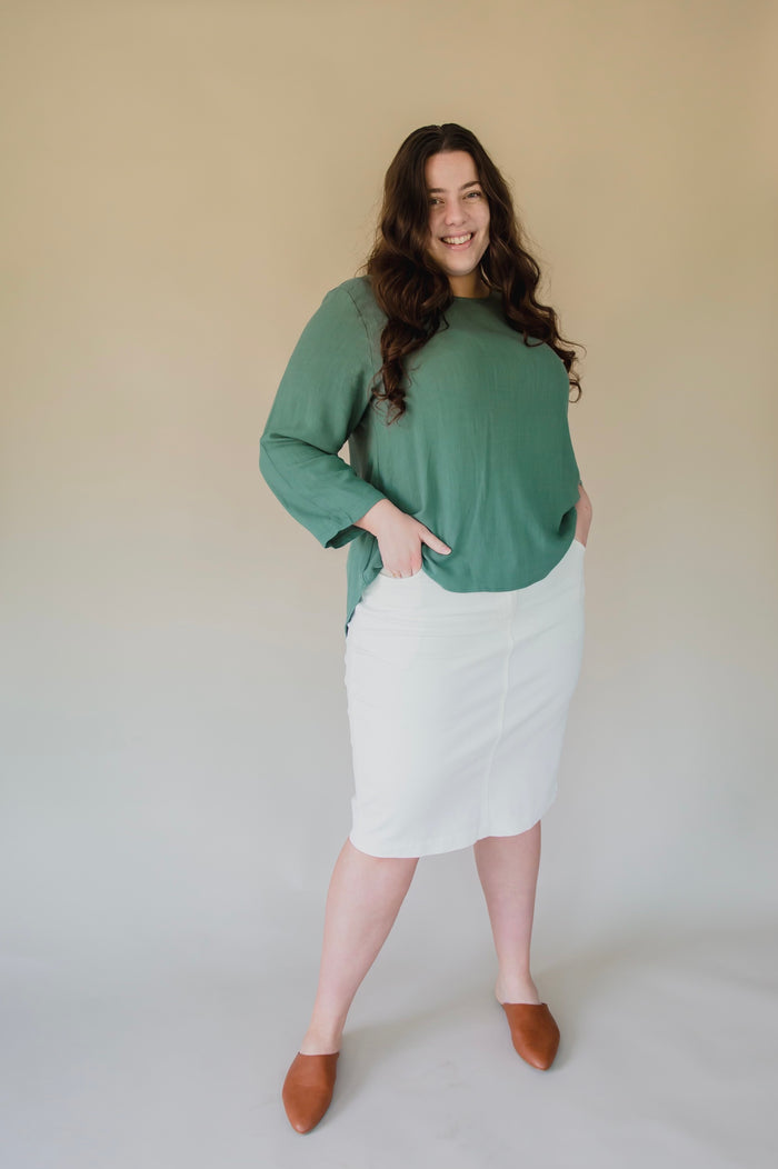 Sublime Linen Blend Top - Sage - Final Sale