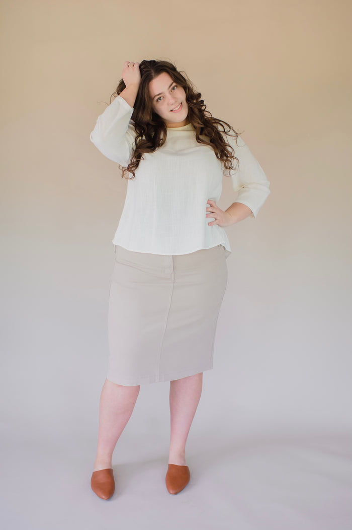 Sublime Linen Blend Top - Ivory - Final Sale