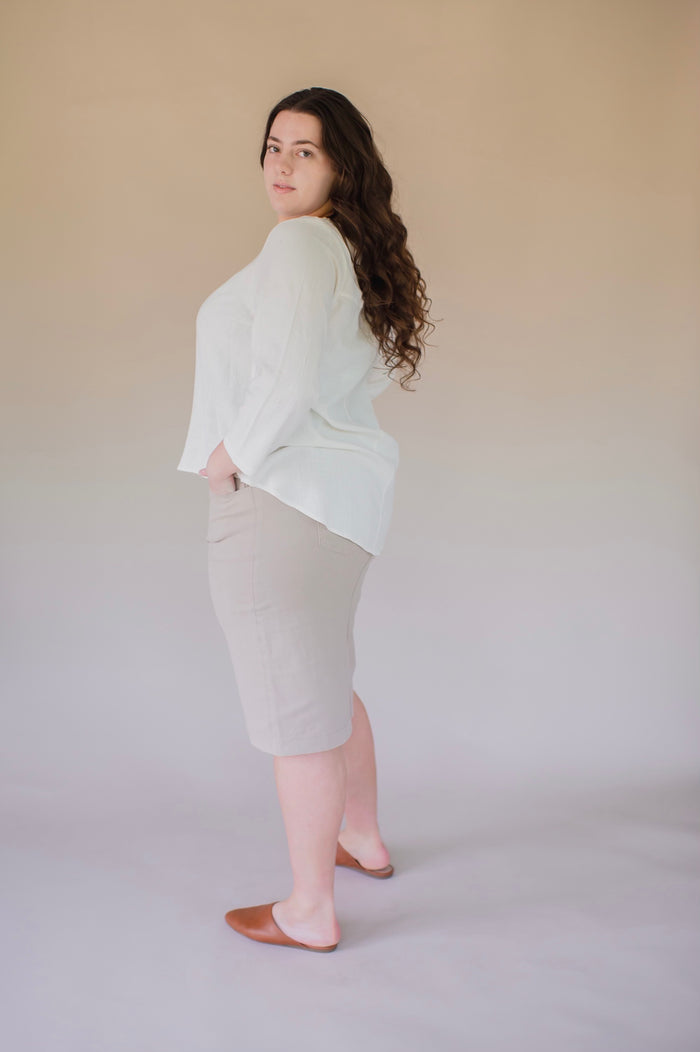 Sublime Linen Blend Top - Ivory - Final Sale