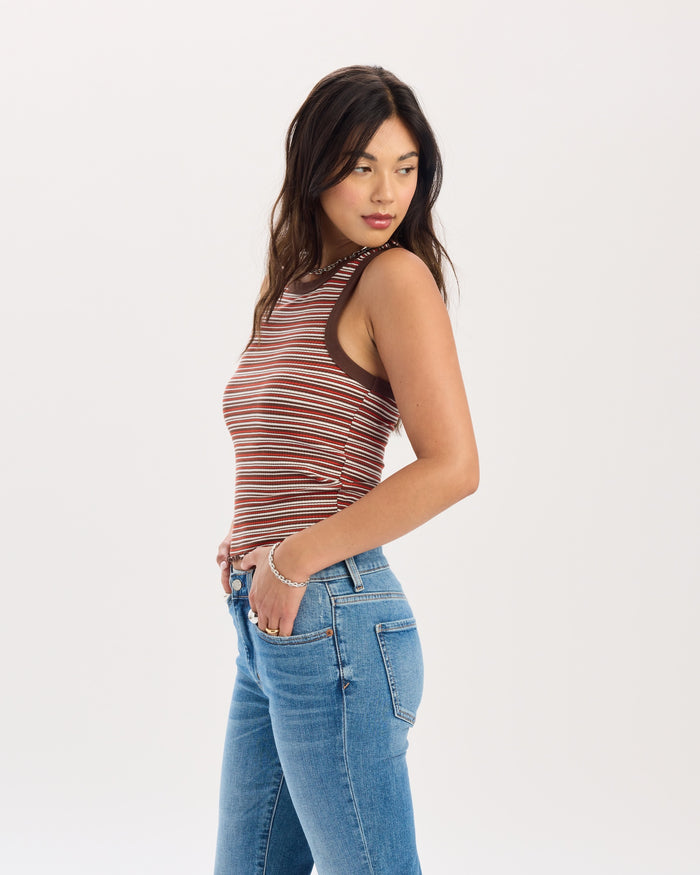 Astra Racerback Tank Top in Desert Stripe