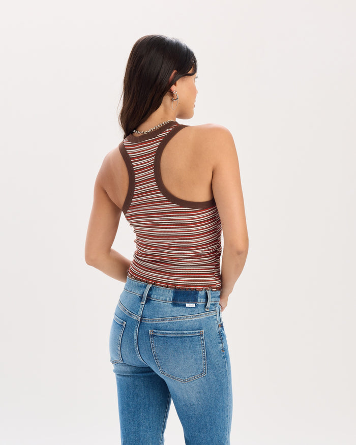 Astra Racerback Tank Top in Desert Stripe