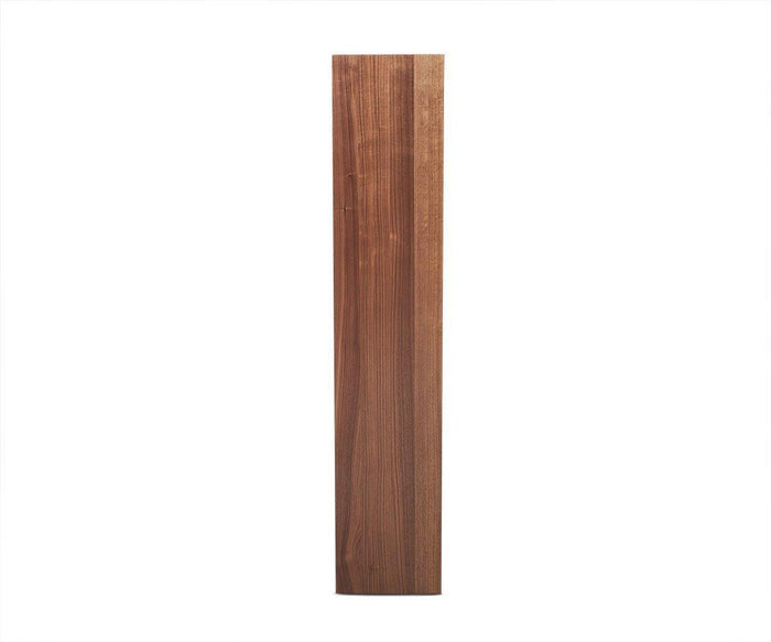 A single vertical panel from the Asua 59″ Hanging Bookcase, featuring a smooth surface with varying shades of brown grain reminiscent of luxurious walnut veneer, isolated on a white background.