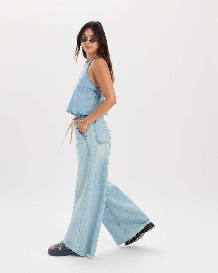 Cabana Drawstring Wide Leg in Charmed