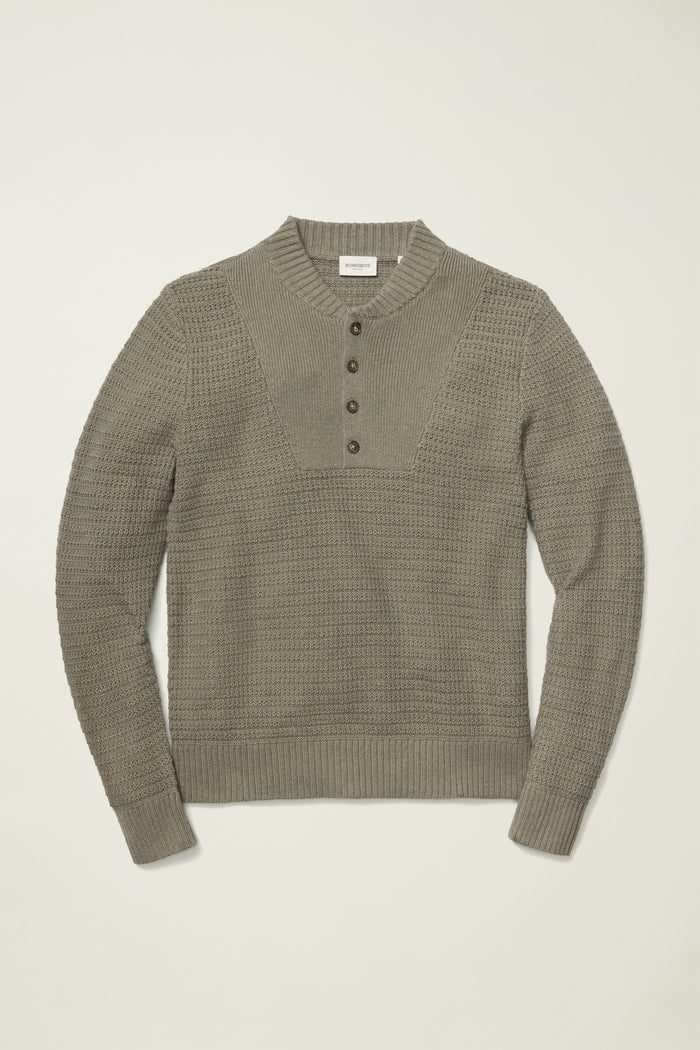 Cotton Cashmere Henley Sweater