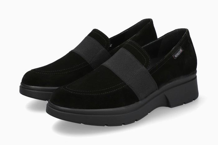 Debby Mephisto Women's Slip Ons Black Velsport Side