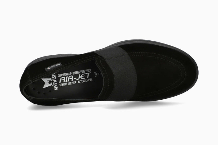 Debby Mephisto Women's Slip Ons Black Velsport Top