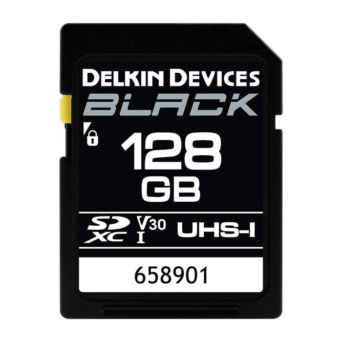 Delkin Black 128GB SDXC 90MB/s UHS I V30 Memory Card