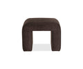 The Eilir Half Bench in F07 Brown is a dark brown, rectangular upholstered ottoman with rounded edges and an open space beneath. Versatile and contemporary, it’s perfect for extra seating or as a stylish half bench in your living space, shown here against a white background.