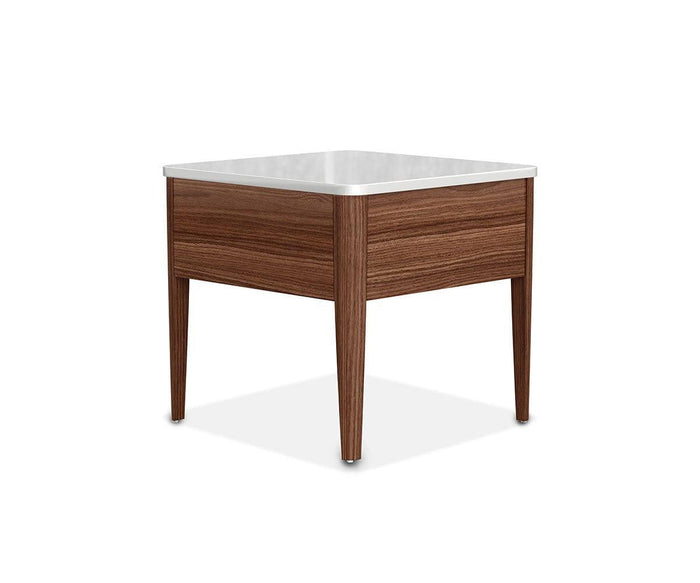Enna End Table White/Walnut Veneer - Scandinavian Designs