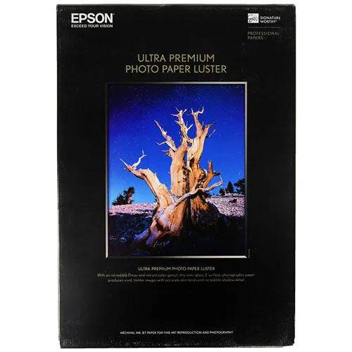 Epson 13x19 Ultra Premium Luster photo paper packaging with tree image on front