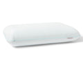 The Every Day Comfort Pillow, in white, features a rectangular shape with a textured cover and light blue piping along the edges. Made with TEMPUR-Material for exceptional support, it is displayed against a plain white background.