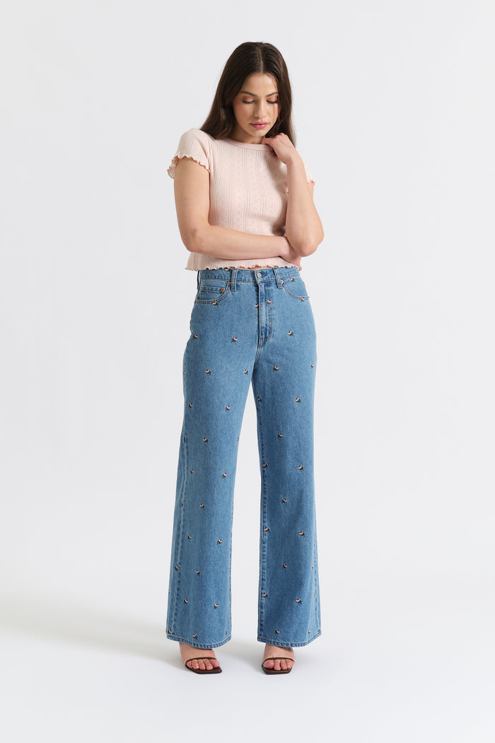 Far Out High Rise Wide Leg in Fated