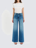 Far Out High Rise Wide Leg Jean in New Indigo