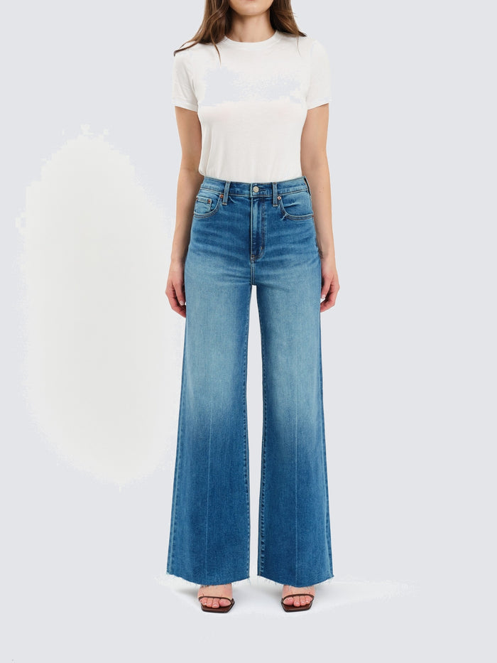 Far Out High Rise Wide Leg Jean in New Indigo