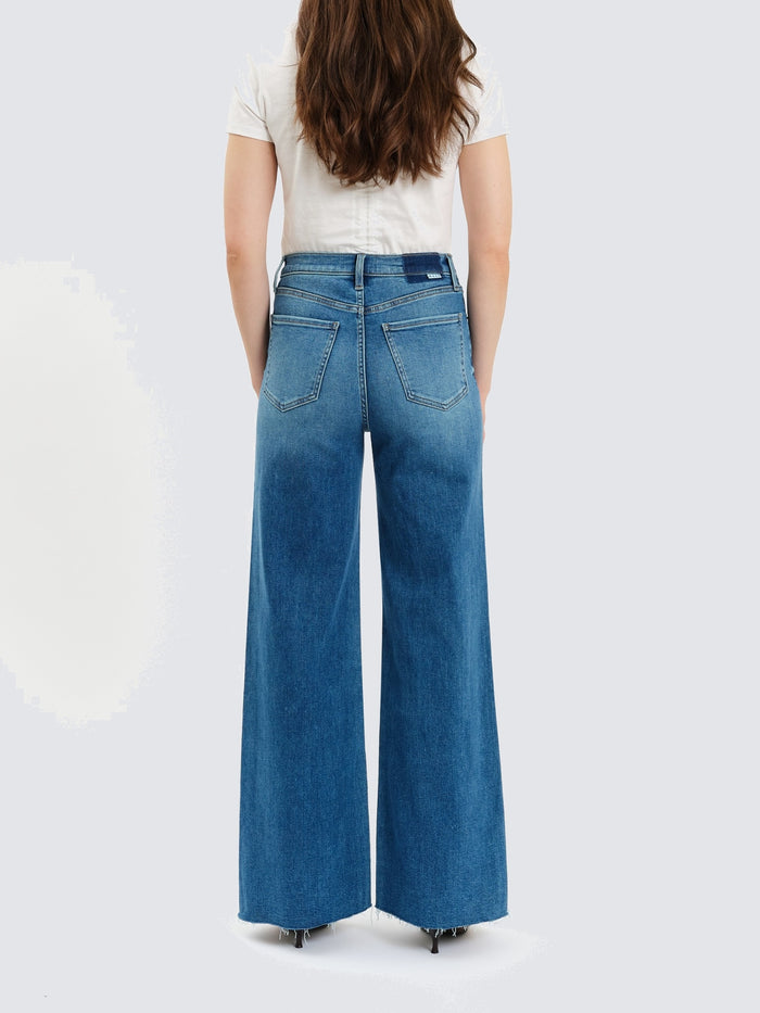 Far Out High Rise Wide Leg Jean in New Indigo