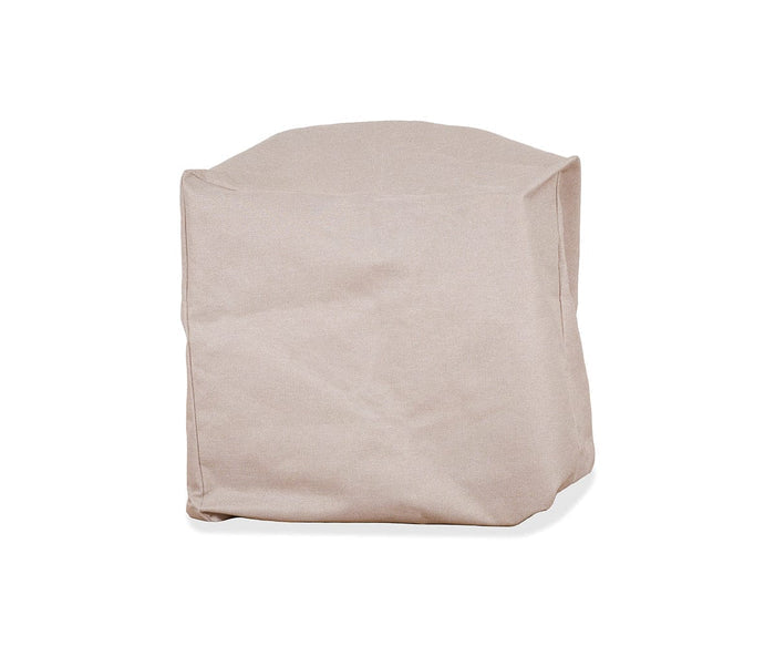 A cream (A02), square-shaped Farren Dining Chair Cover with slight creases, placed over an unknown object against a white background. This all-season, water-resistant fabric cover offers reliable protection and ensures durability and style for your dining chair throughout the year.