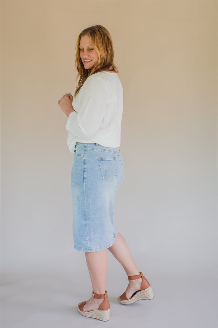 Final Sale - Sublime Light Denim - Slightly distressed