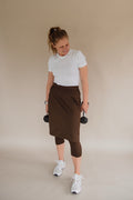 Final Sale 3/4 Length Athletic Skirt - Chocolate