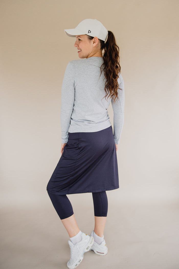 Final Sale 3/4 Length Athletic Skirt - Navy