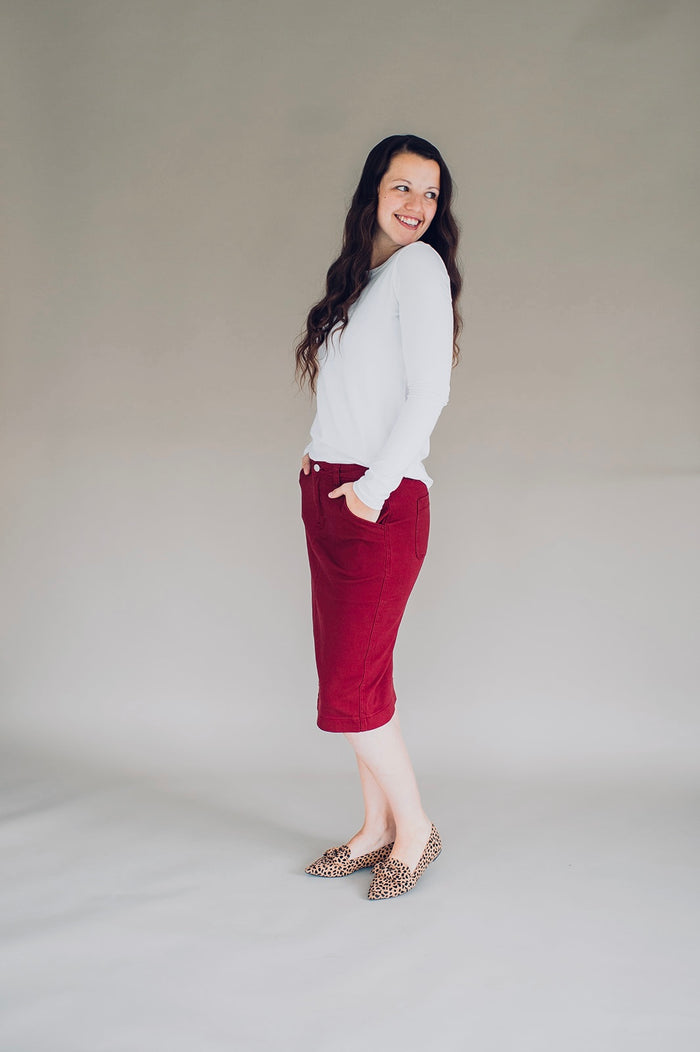 Final Sale Denim Edit - Cranberry