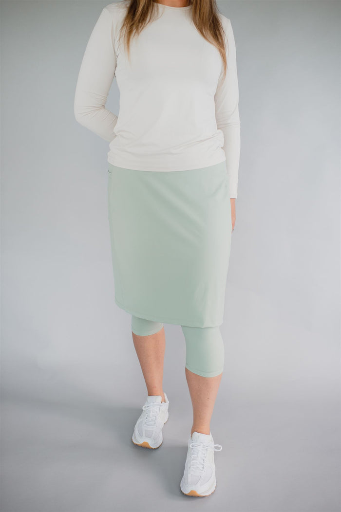 Final Sale Nylon Athletic Skirt - Sage