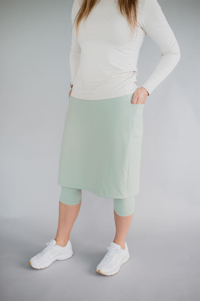 Final Sale Nylon Athletic Skirt - Sage
