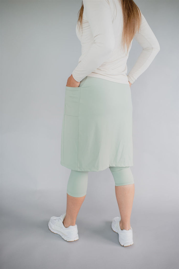 Final Sale Nylon Athletic Skirt - Sage
