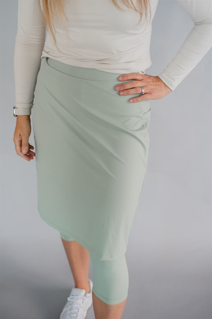 Final Sale Nylon Athletic Skirt - Sage