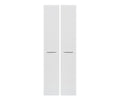 Two Gammel High Bookcase Door Sets in WHITE, featuring a tall rectangular design with minimalist horizontal handles near the center and sleek white high-gloss doors, are placed side by side against a plain white background.