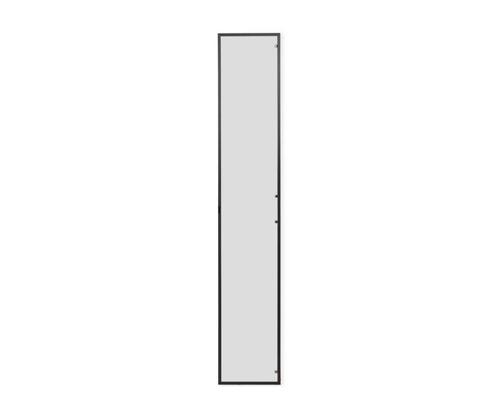 A tall, narrow, rectangular bookcase with a single glass door, featuring a sleek frame in a “Glass” finish, displayed against a white background. Product Name: Gammel High Bookcase Single Glass Door.