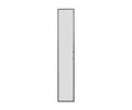 A tall, narrow, rectangular bookcase with a single glass door, featuring a sleek frame in a “Glass” finish, displayed against a white background. Product Name: Gammel High Bookcase Single Glass Door.