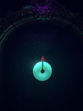 Glowing Donut Shaped Necklace | Green Fluorescent Pendant | Glows In The Dark | Beautiful Phosphorous Jewelry