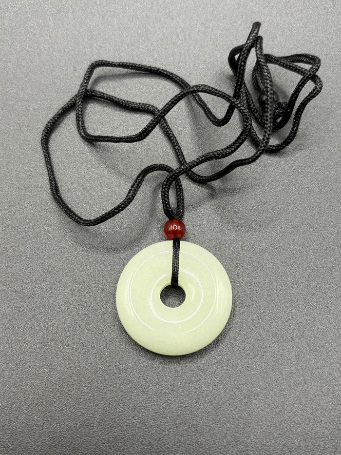 Glowing Donut Shaped Necklace | Green Fluorescent Pendant | Glows In The Dark | Beautiful Phosphorous Jewelry