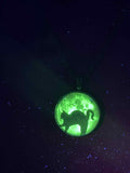 Glowing Round Picture Necklace | Green Luminous Pendant | Glow in Dark
