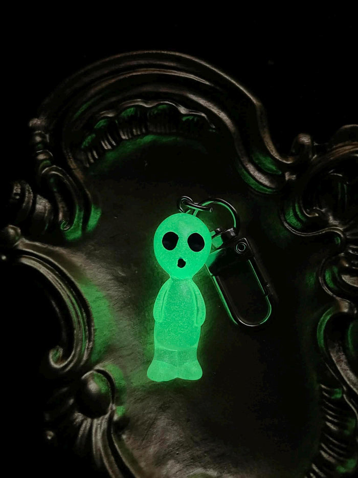 Glowing UFO Keychain | Alien Charm | Glow in the Dark | Luminous Halloween Jewelry