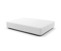 A plain white rectangular mattress with a smooth surface, displayed against a white background, is perfectly complemented by the Hälsa Sleep™ Ultra Mattress Protector in white for enhanced comfort and protection.