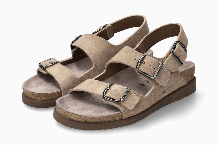 Hetty Mephisto Women's Sandals Warm Grey Full Pair
