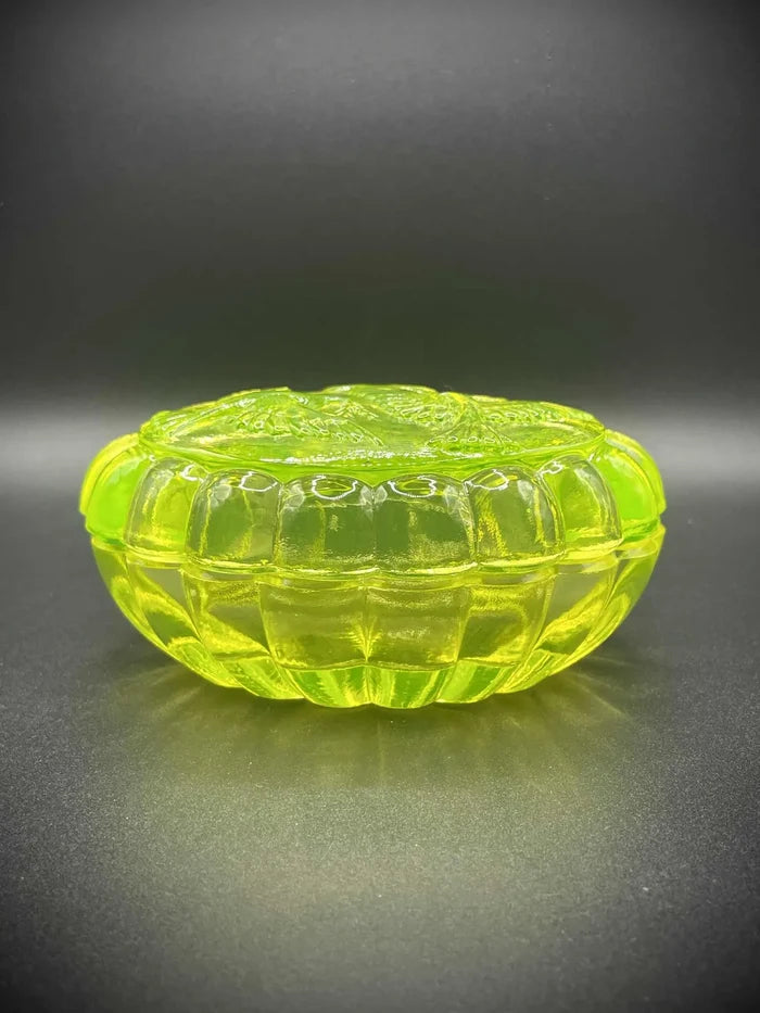 Holy (Dove) Jewelry Box | Uranium Glass | Bird Ornament Trinket | Glows Under UV Light