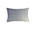 Horizon Cushion Cover in dark blue, featuring a subtle checked pattern on a plain white background, and crafted from recycled alpaca wool for sustainable comfort.