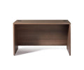 A sleek Inari 47″ Desk in cool brown, featuring a closed back panel and two cable management holes on the top corners, is photographed against a white background—an ideal piece of modern office furniture for any workspace.