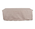A rectangular fabric cover in A02 Cream, identified as the Iona Dining Table Cover, is draped over a rectangular table against a plain white background. This all-season, water-resistant cover provides both protection and style for your outdoor furnishings.