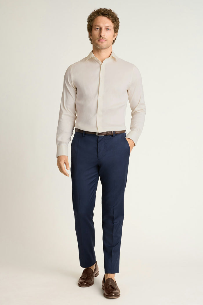 Jetsetter Stretch Dress Shirt - ivory herringbone