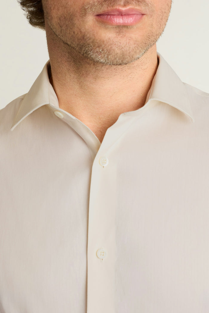 Jetsetter Stretch Dress Shirt - ivory herringbone