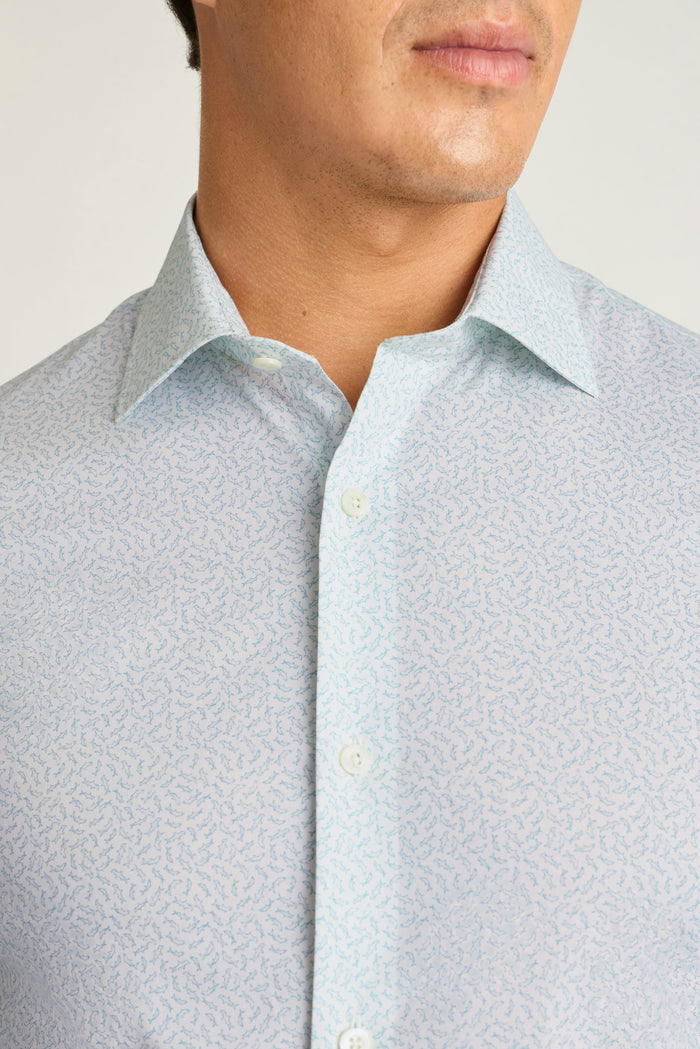 Jetsetter Stretch Dress Shirt - blue swimming sharks