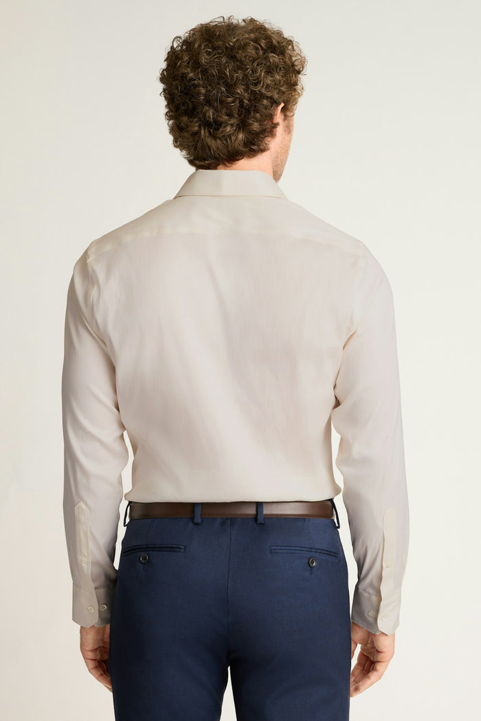 Jetsetter Stretch Dress Shirt - ivory herringbone