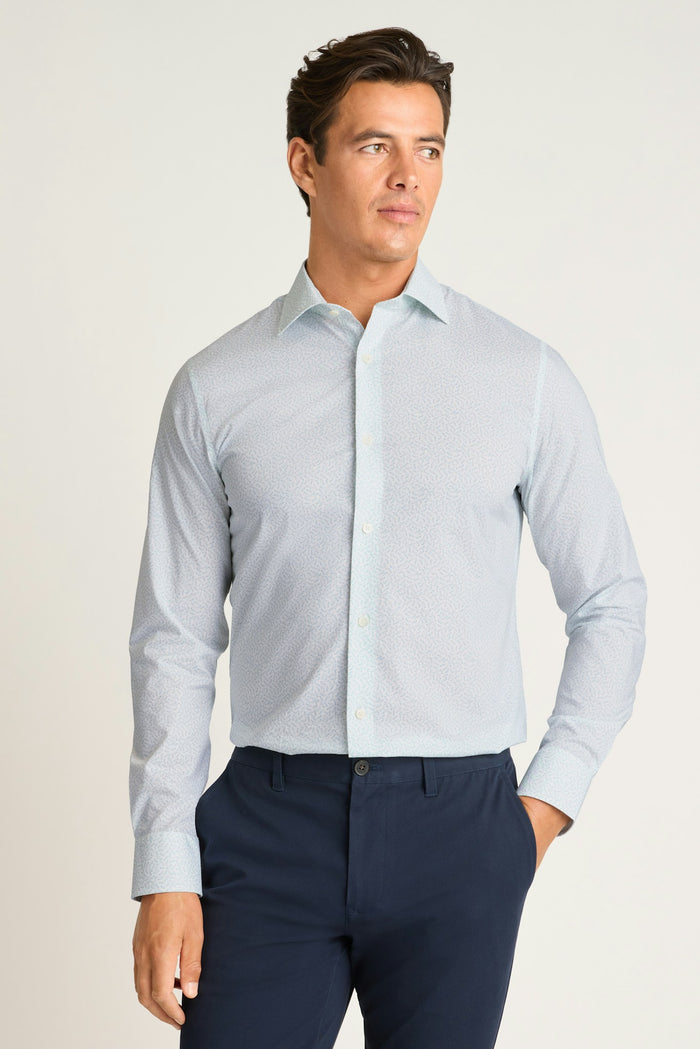 Jetsetter Stretch Dress Shirt - blue swimming sharks