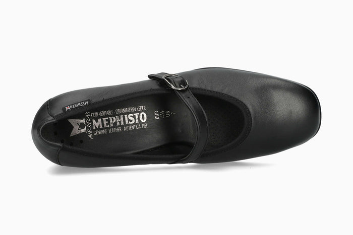 Mephisto Women's Heeled Ballerina Flat Joselina Black Top