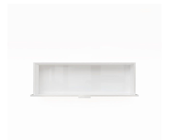 The Knox Storage Drawer—a white, rectangular storage unit crafted from eco-friendly materials—is centered against a plain white background and shown from the front.
