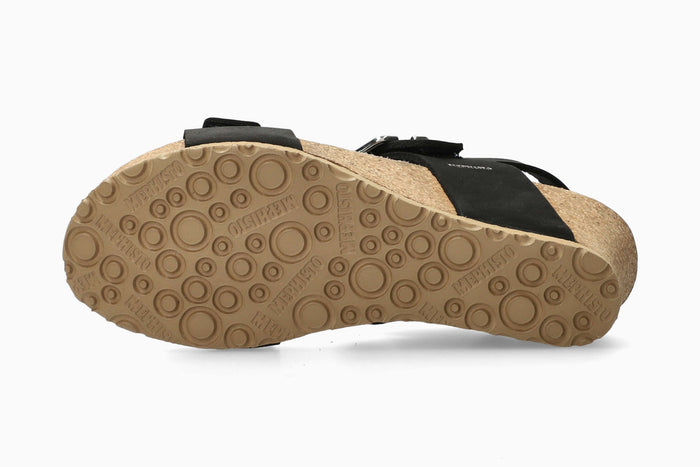 Lissandra Mephisto Women's Wedge Sandals Black Sandalbuck Sole